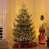 HOMCOM 9 ft Prelit Christmas Tree, Nordic Pine Artificial Christmas Tree with 300 Dual Color LED Lights and 1939 Branch Tips