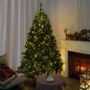 7FT Classic Style Christmas Tree with 550 Warm White LED Lights, Stable Iron Base