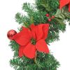 Christmas Wreath with LED Lights Green 23.6" PVC