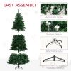 HOMCOM 7.5' Tall Prelit Christmas Tree Douglas Fir Artificial Christmas Tree with Realistic Branches, 500 Warm White LED Lights and 1346 Tips, Green
