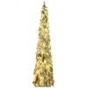 HOMCOM 7ft Tall Prelit Pencil Artificial Christmas Tree Holiday D√©cor with 534 Snow Flocked Branches, 350 Warm White or Colorful LED Lights