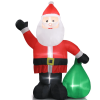 6 FT Lighted Christmas Inflatable Decoration, Inflatable Santa Claus With Large Gift Bag