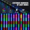 VEVOR 2 PCS 3 FT Whip Light, APP & RF Remote Control Led Whip Light, Waterproof RGB Chasing Lighted Whips with 4 Flags, for UTVs, ATVs, Motorcycles