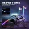 VEVOR 2 PCS 4 FT Whip Light with Spring Base, Led Whip Light with APP & Remote Control, Waterproof 360¬∞ Spiral RGB Chasing Lighted Whips with 2 Flags