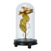 Foil Rose LED String Light Rose Fairy Lamp w/ Glass Dome For Valentines' Day