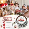 Pre-lit Snow Flocked Artificial Christmas Wreath with 8 Pine Cones and 35 LED Lights