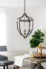 Hanging 4  Light Metal Chandelier