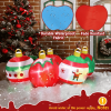 6.9 FT Lighted Christmas Inflatable Decoration, Inflatable Five Christmas Balls