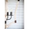 4 - Light Wood Chandelier, Hanging Light Fixture with Adjustable Chain