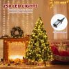Pre-lit Snow Flocked Christmas Tree with Red Berries and LED Lights