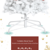 6FT Hinged Fir Artificial Fir Bent Top Christmas Tree, Xmas Tree Bendable Santa Hat Style Christmas Tree Holiday Decoration,1250 Branch Tips