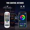 VEVOR 2 PCS 4 FT Whip Light, APP & RF Remote Control Led Whip Light, Waterproof 360¬∞ Spiral RGB Chasing Lighted Whips with 4 Flags, for UTVs, ATVs