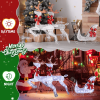 3-Piece Lighted Set Of 2 Reindeer & Sleigh