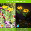 2Pcs Solar Powered Sunflower Lights 10 LED Decorative Stake Lamp