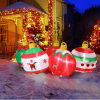 6.9 FT Lighted Christmas Inflatable Decoration, Inflatable Five Christmas Balls