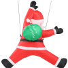 4.9 FT Lighted Christmas Inflatable Decoration, Inflatable Hanging Santa Claus With Gift Bag
