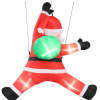 4.9 FT Lighted Christmas Inflatable Decoration, Inflatable Hanging Santa Claus With Gift Bag