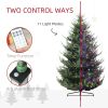 HOMCOM 9 ft Prelit Christmas Tree, Nordic Pine Artificial Christmas Tree with 300 Dual Color LED Lights and 1939 Branch Tips