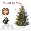 HOMCOM 7.5 ft Prelit Christmas Tree, Nordic Pine Artificial Christmas Tree with 300 Dual Color LED Lights and 1218 Branch Tips
