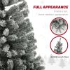 HOMCOM 7.5 ft Pre-Lit Pencil Christmas Tree, Artificial Christmas Tree with 220 Dual Color LED Lights and 519 Branch Tips