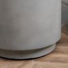 Round Side Table, Lightweight Accent Table with Concrete Finish, Nightstand with 4 Adjustable Feet for Indoor, Outdoor, Light Grey