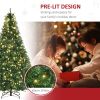 HOMCOM 7ft Pre-Lit Full Douglas Fir Artificial Christmas Tree with Realistic Branches, 700 Warm White LED Lights and 2154 Tips