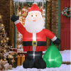 6 FT Lighted Christmas Inflatable Decoration, Inflatable Santa Claus With Large Gift Bag