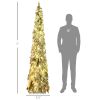 HOMCOM 7ft Tall Prelit Pencil Artificial Christmas Tree Holiday D√©cor with 534 Snow Flocked Branches, 350 Warm White or Colorful LED Lights