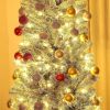 HOMCOM 9 ft Pre-Lit Pencil Christmas Tree, Artificial Christmas Tree with 310 Dual Color LED Lights and 895 Branch Tips