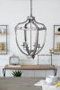 Hanging 4  Light Metal Chandelier