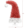 6FT Hinged Fir Artificial Fir Bent Top Christmas Tree, Xmas Tree Bendable Santa Hat Style Christmas Tree Holiday Decoration,1250 Branch Tips
