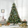 HOMCOM 7ft Pre-Lit Full Douglas Fir Artificial Christmas Tree with Realistic Branches, 700 Warm White LED Lights and 2154 Tips