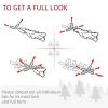 HOMCOM Prelit Holiday Christmas 4-Piece Set, Garland Wreath and Set of 2 Entrance Trees with Warm White LED Lights, Red Berries, Pine Cones, Green