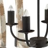 4 - Light Wood Chandelier, Hanging Light Fixture with Adjustable Chain