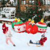 6.9 FT Lighted Christmas Inflatable Decoration, Inflatable Five Christmas Balls
