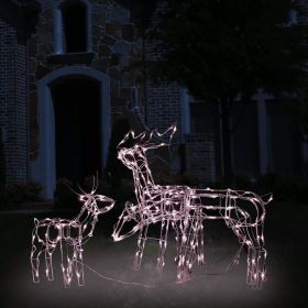 3 Piece Christmas Light Display Reindeers 229 LEDs (Color: Warm white)