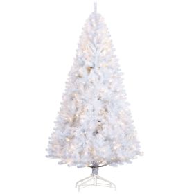 Prelit Christmas Tree Douglas Fir Artificial Christmas Tree with Realistic Branches, Warm White LED Lights (Material: Plastic, Color: White)