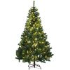 6' Tall Prelit Christmas Tree Douglas Fir Artificial Christmas Tree with Realistic Branches, 250 Warm White LED Lights and 1000 Tips