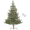 Artificial Prelit Christmas Tree, Sparse Realistic Cedar Tree with Dual Color LED Lights and Tips, Easy Assembly