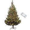 Artificial Prelit Christmas Tree, Sparse Realistic Cedar Tree with Dual Color LED Lights and Tips, Easy Assembly
