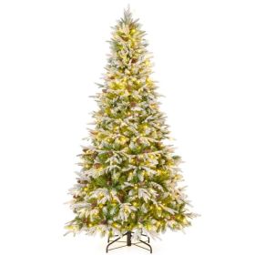 6/7.5/9 FT Pre-Lit Artificial Christmas Tree with 765/1135/1871 Tips and 280/470/690 Warm-White LED Lights (size: M)