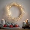 24" LED Lighted Paper Wreath with Timer for Valentine's Day D√©cor, Warm Lights, Battery Operated
