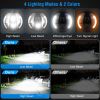 7In 40W Round LED Headlight 3800LM Halo Car Headlamp with DRL Turn Light High Low Beam Fit for Honda Yamaha Motorcycle Jeep Wrangler TJ JK CJ