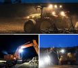 27W-led spotlight round working light focus flood laser high-beam tractor DeChi DT-2 (2pin) harvester universal Hummer, engineering vehicle Wrangler
