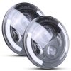 7In 40W Round LED Headlight 3800LM Halo Car Headlamp with DRL Turn Light High Low Beam Fit for Honda Yamaha Motorcycle Jeep Wrangler TJ JK CJ
