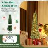 Pencil Christmas Tree with Memory Wire Branch Tips and Warm  LED Lights