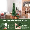 Pencil Christmas Tree with Memory Wire Branch Tips and Warm  LED Lights
