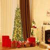 Pencil Christmas Tree with Memory Wire Branch Tips and Warm  LED Lights