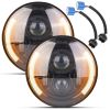 7In 40W Round LED Headlight 3800LM Halo Car Headlamp with DRL Turn Light High Low Beam Fit for Honda Yamaha Motorcycle Jeep Wrangler TJ JK CJ