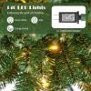 Pencil Christmas Tree with Memory Wire Branch Tips and Warm  LED Lights